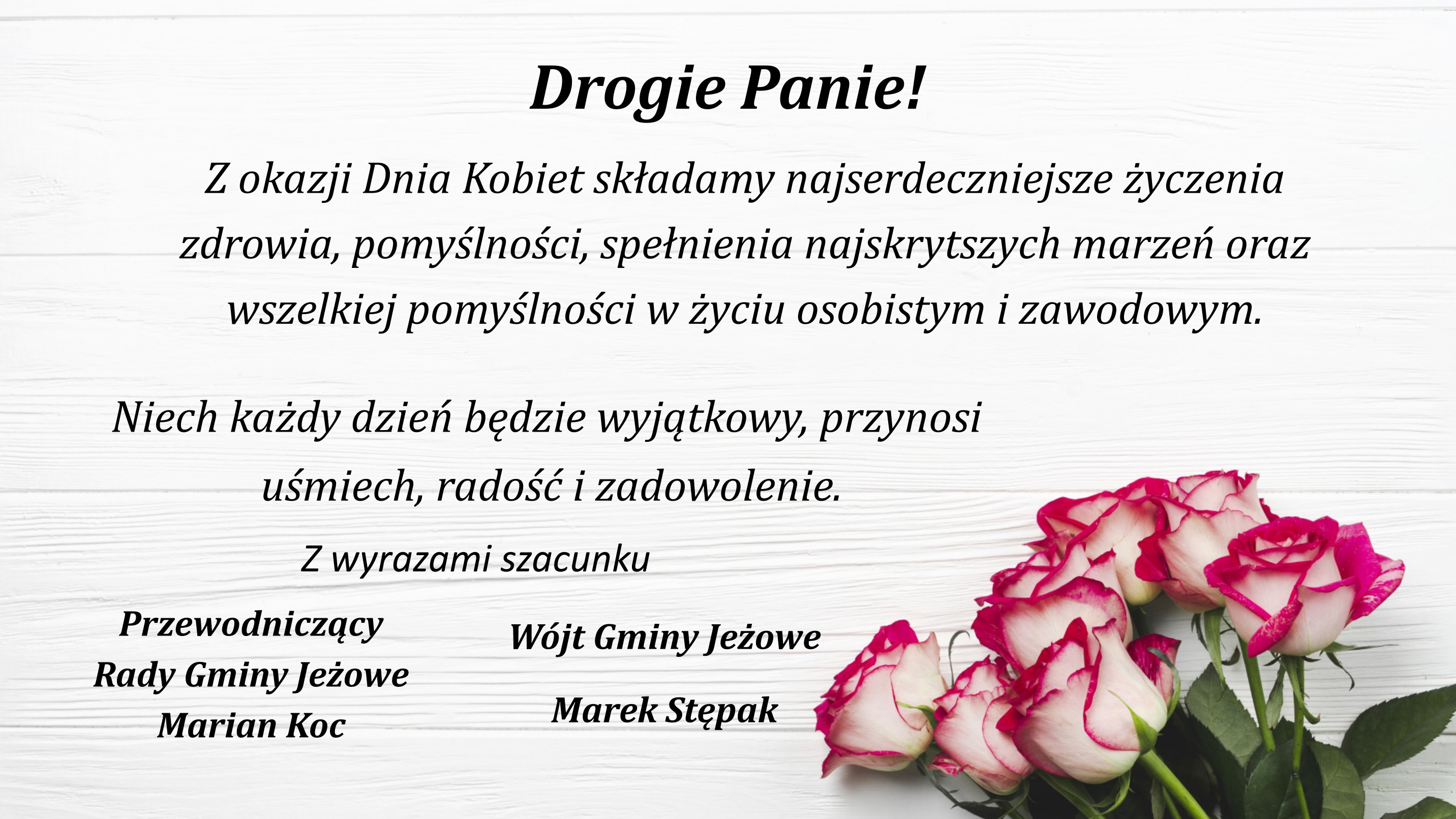 Życzenia z okazji Dnia Kobiet