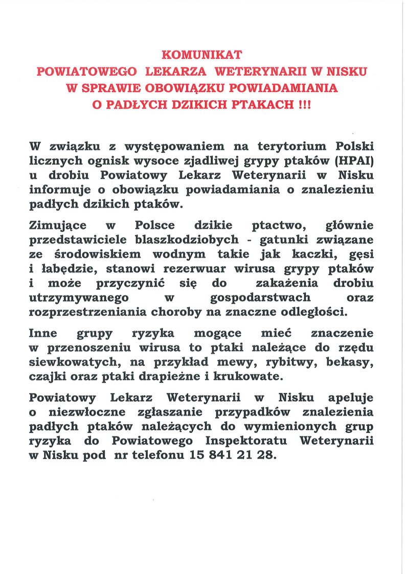 Apel do hodowc&oacute;w drobiu ptasia grypa 1