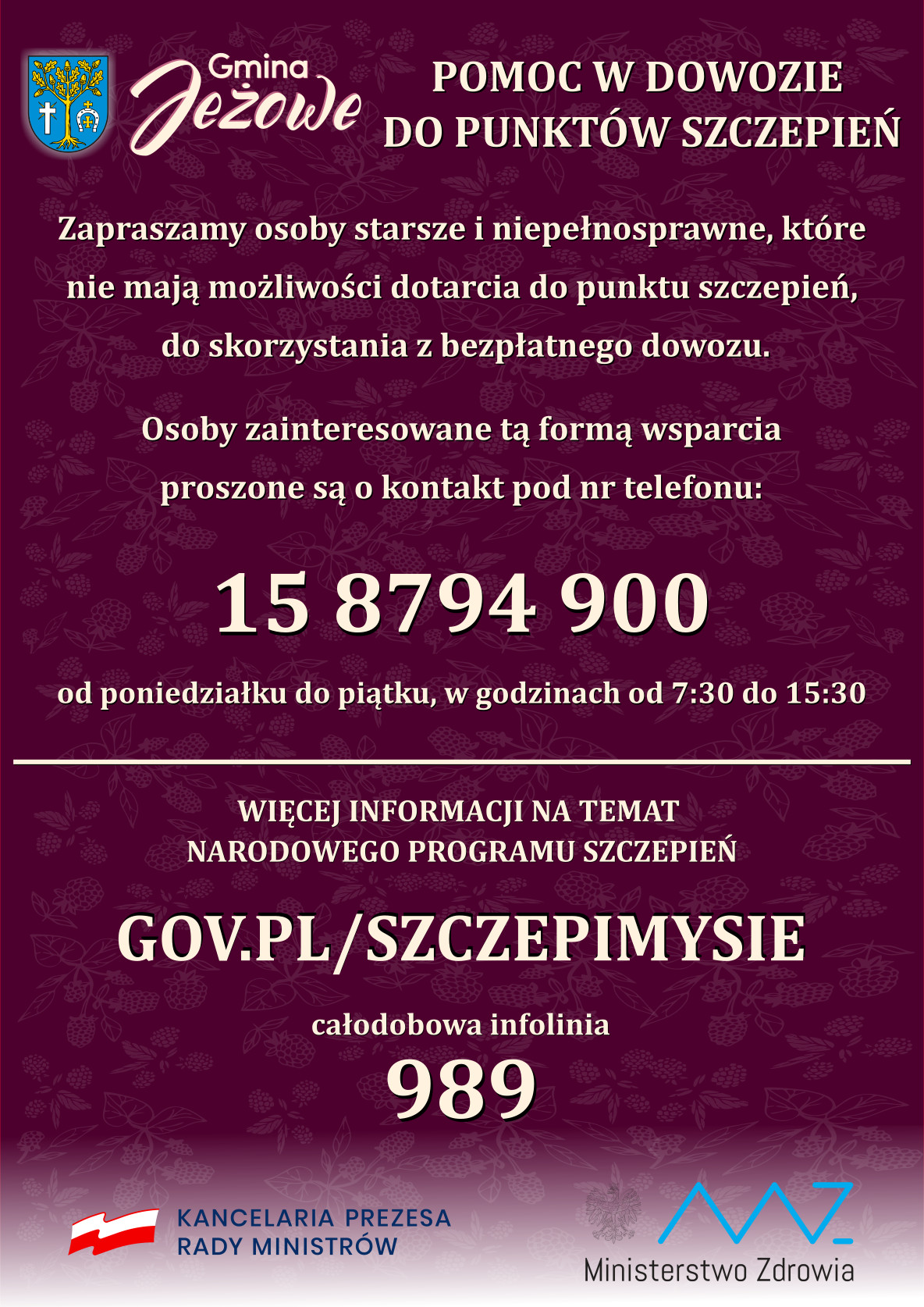 Pomoc w dowozie do punktów szczepień