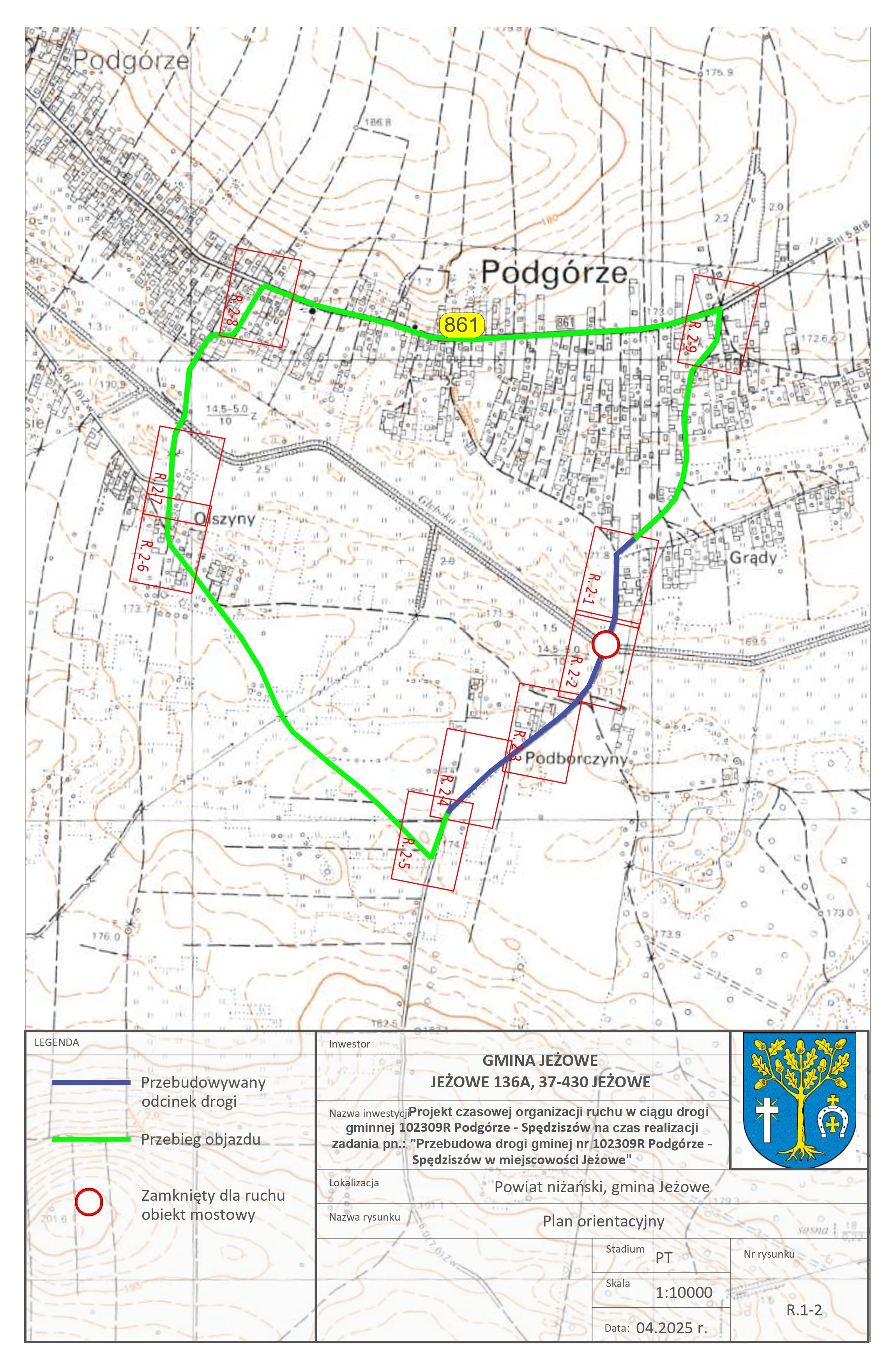 Od wtorku czasowe zamknięcie mostu w ciągu drogi gminnej nr 102309R Podgórze – Spędziszów!