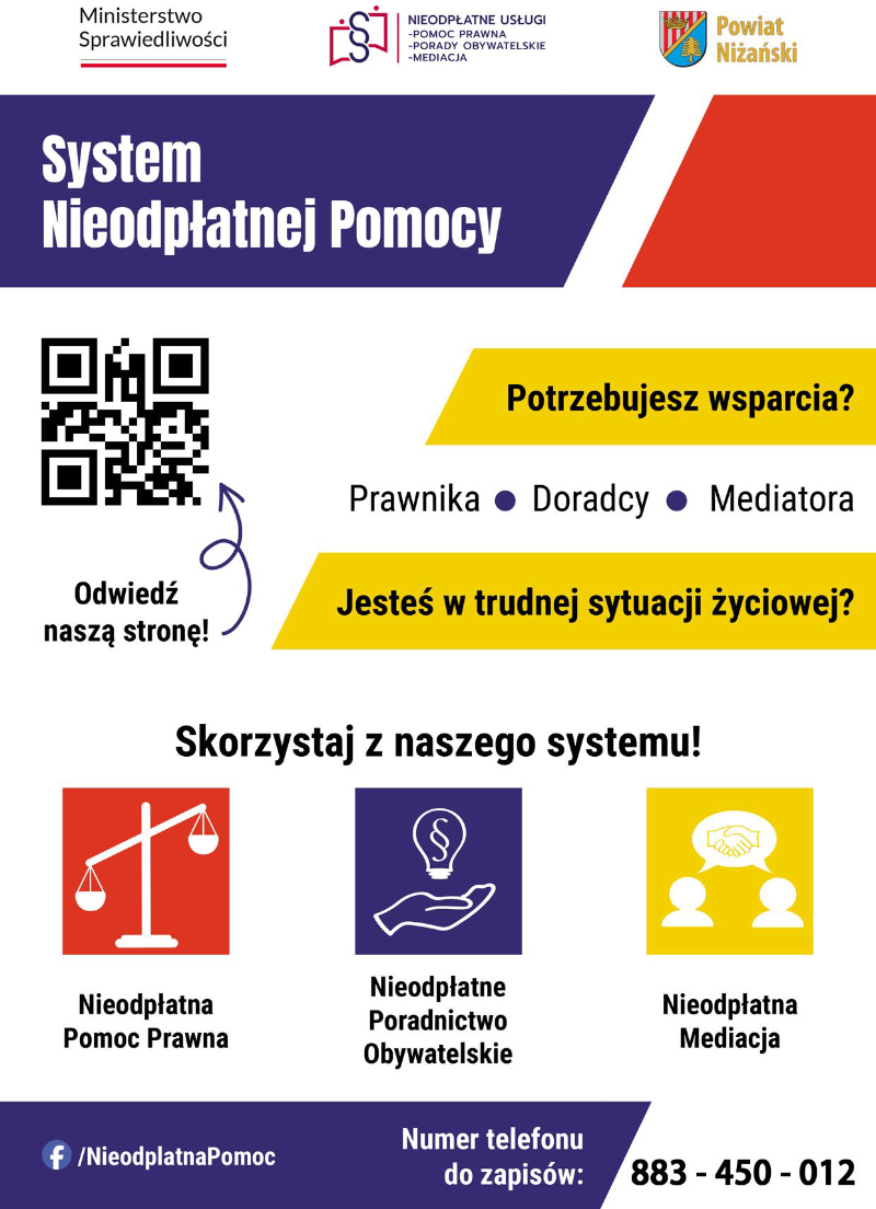 Nieodpłatna pomoc prawna w 2026 roku na terenie Powiatu Niżańskiego