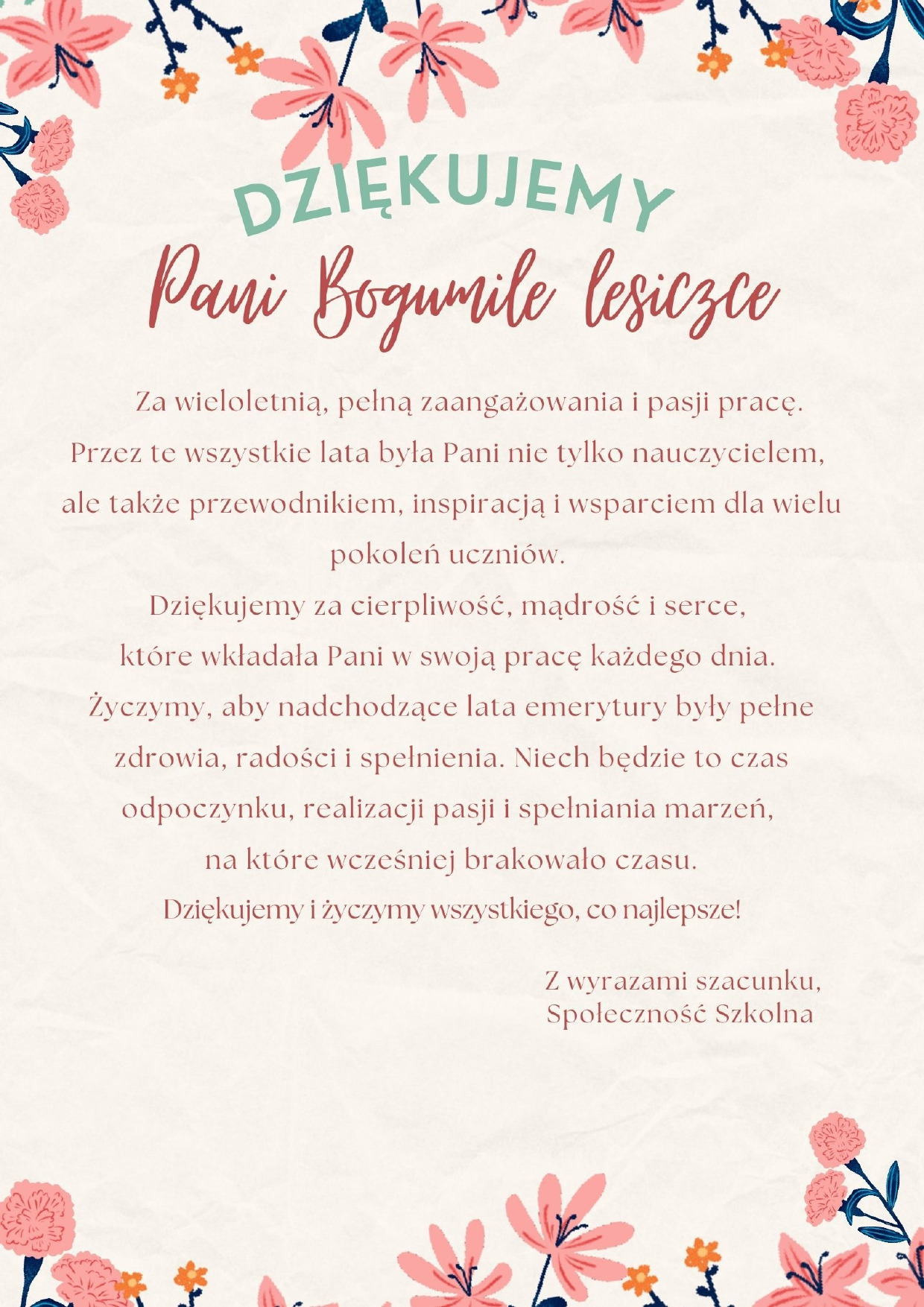Podziękowania