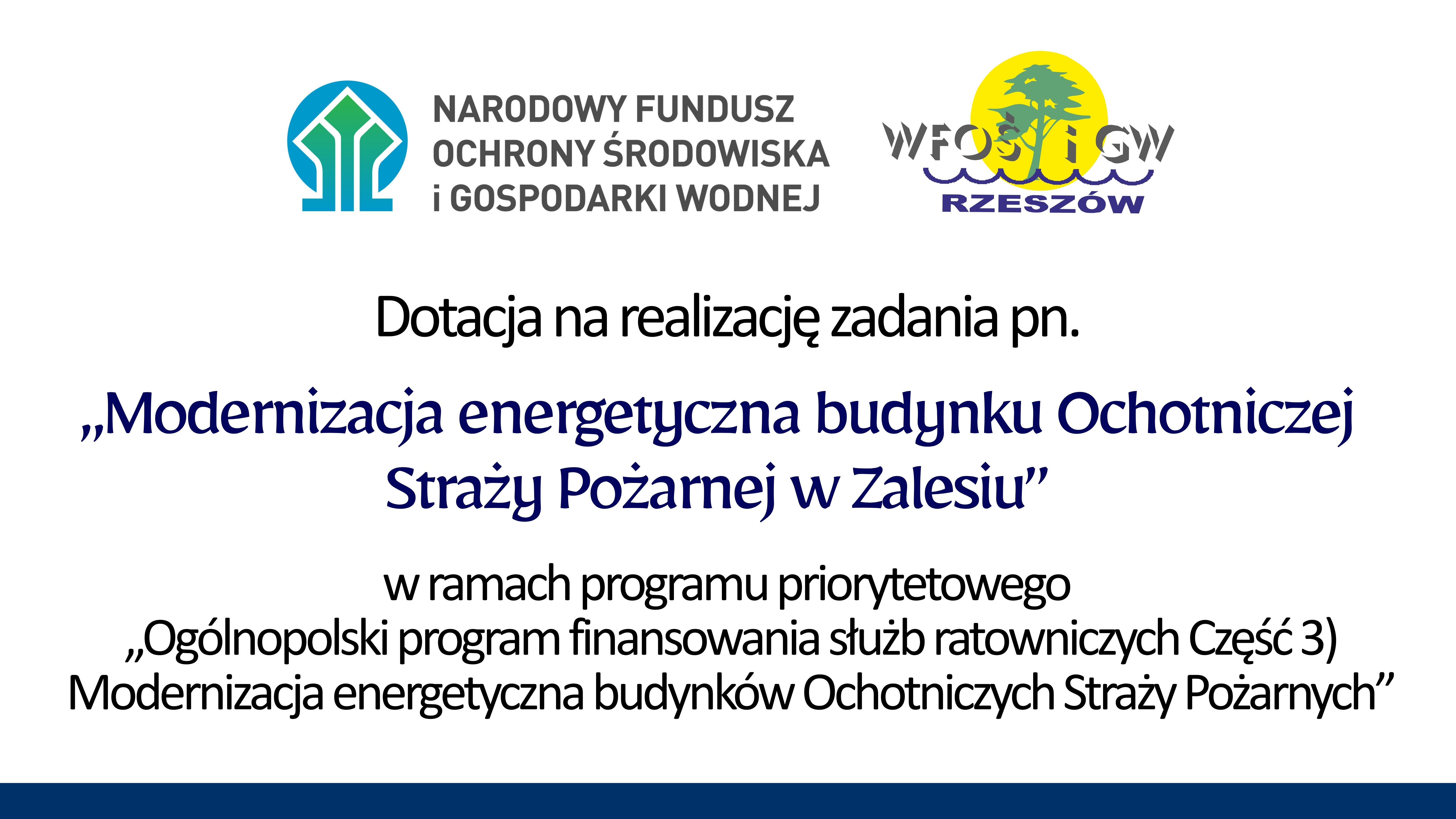 Modernizacja energetyczna budynku Ochotniczej Straży Pożarnej w Zalesiu 