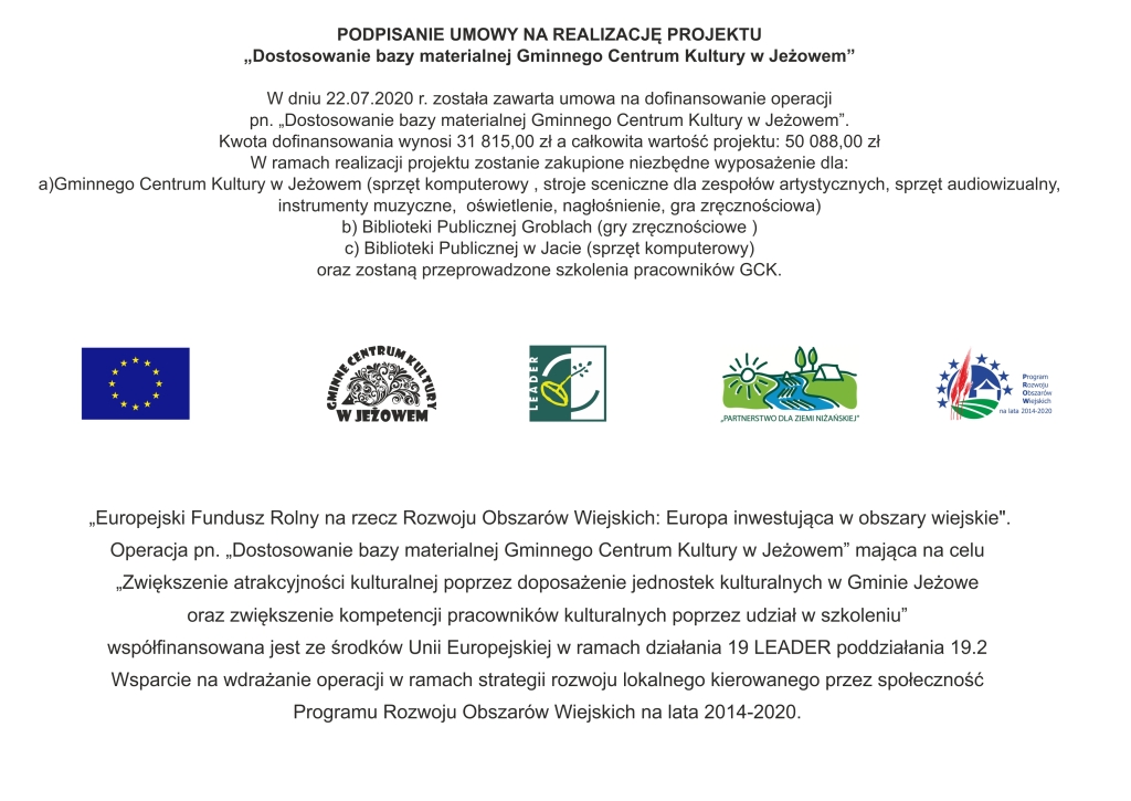 Podpisanie umowy na realizację projektu - GCK