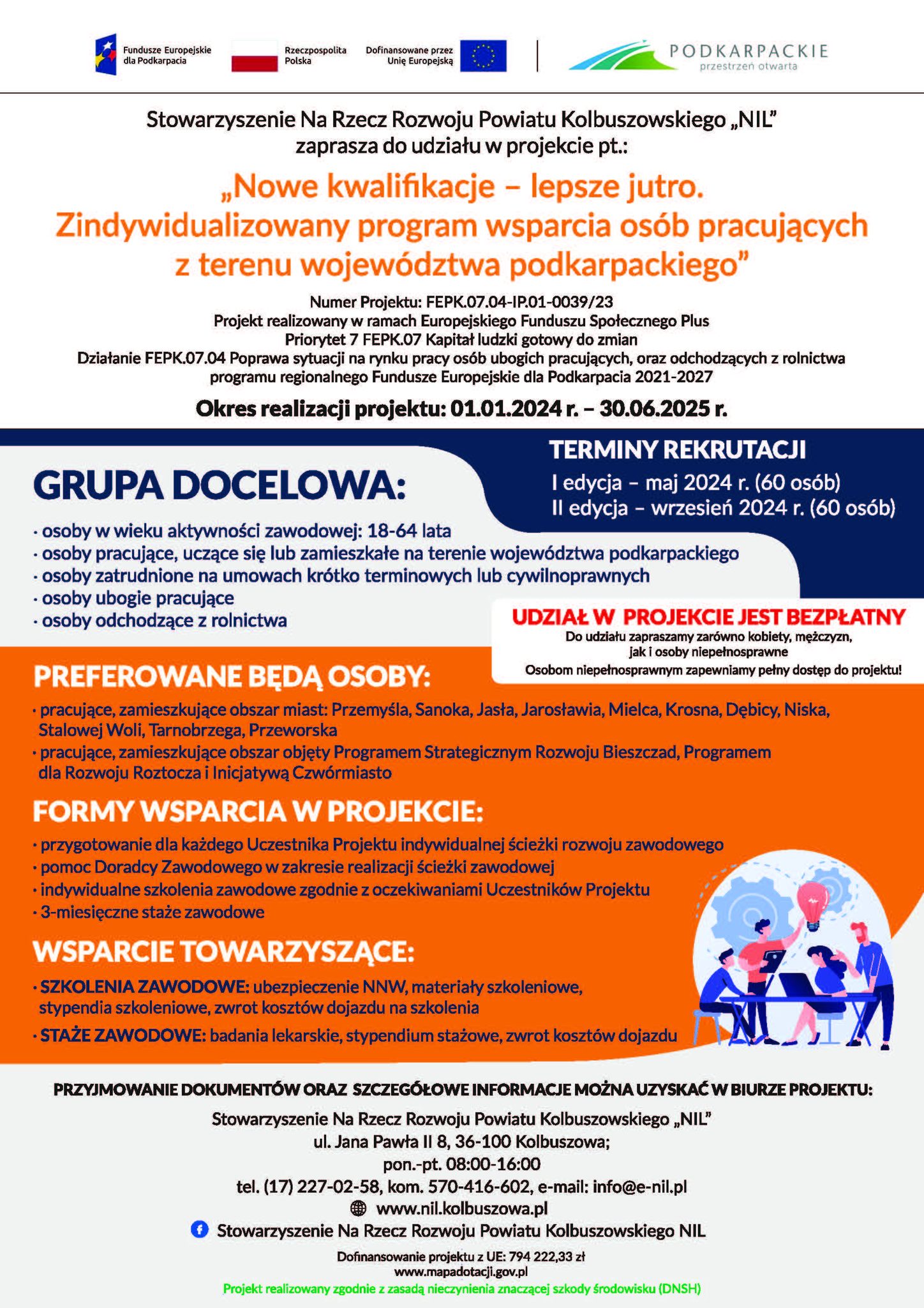 Projekt dotyczący wsparcia osób pracujących