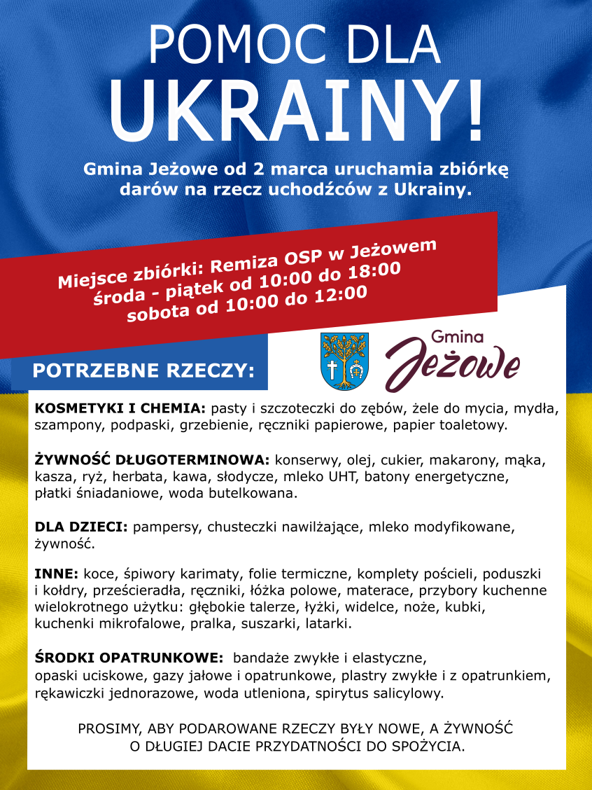 Zbiórka dla poszkodowanych w związku z wojną na Ukrainie 